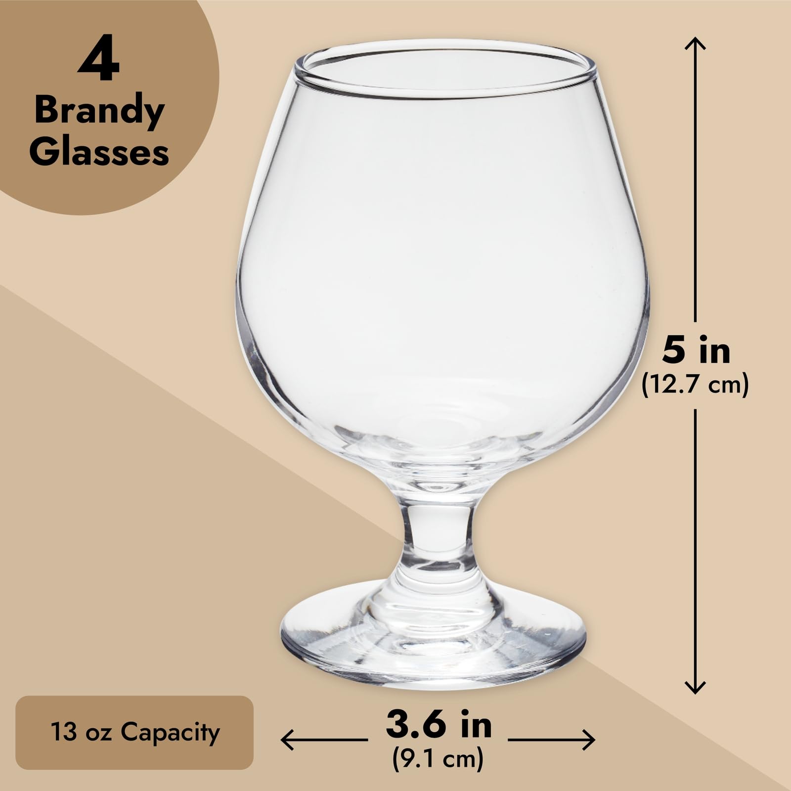 Juvale lead-free crystal glass 5in tall suitable for daily use.
