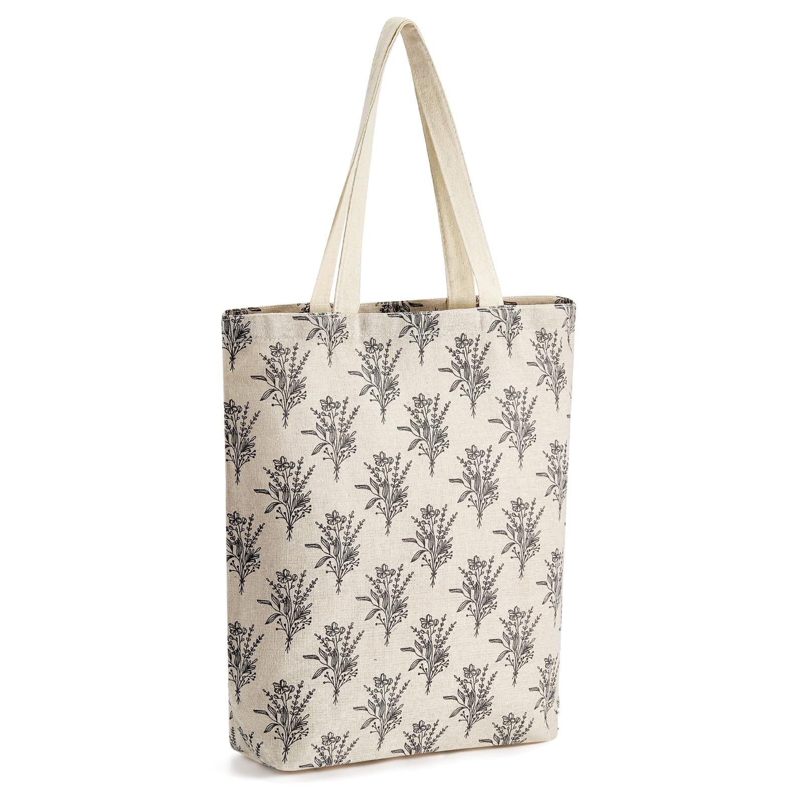 Juvale linen-pattern tote offers classic carry style.