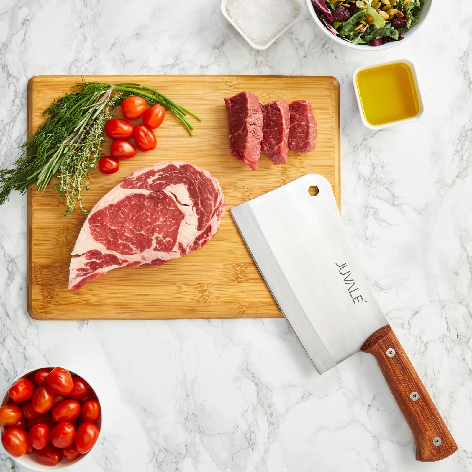 Juvale heavy-duty cleaver blade in full-length profile.