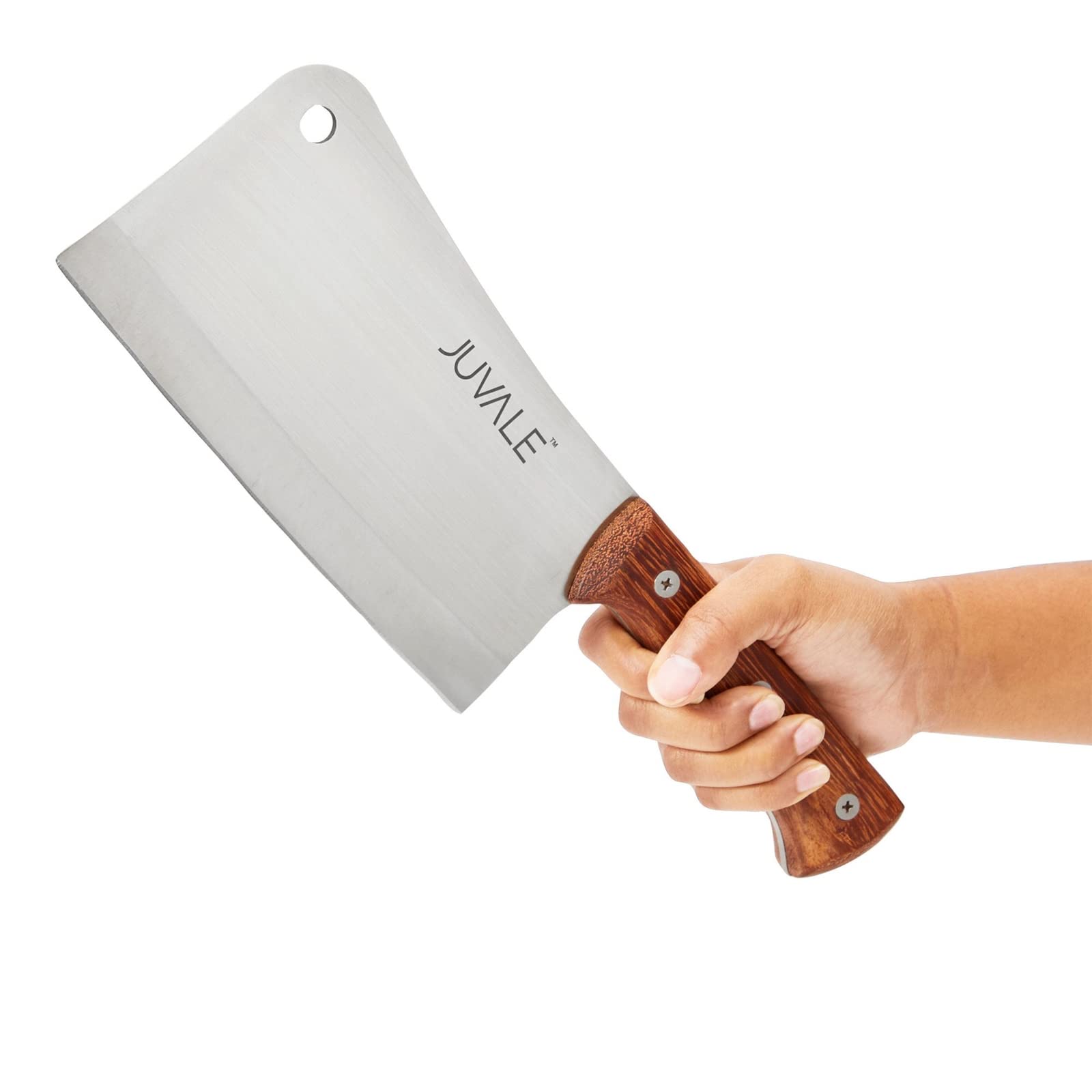 Juvale meat cleaver slicing meat for brisket prep.