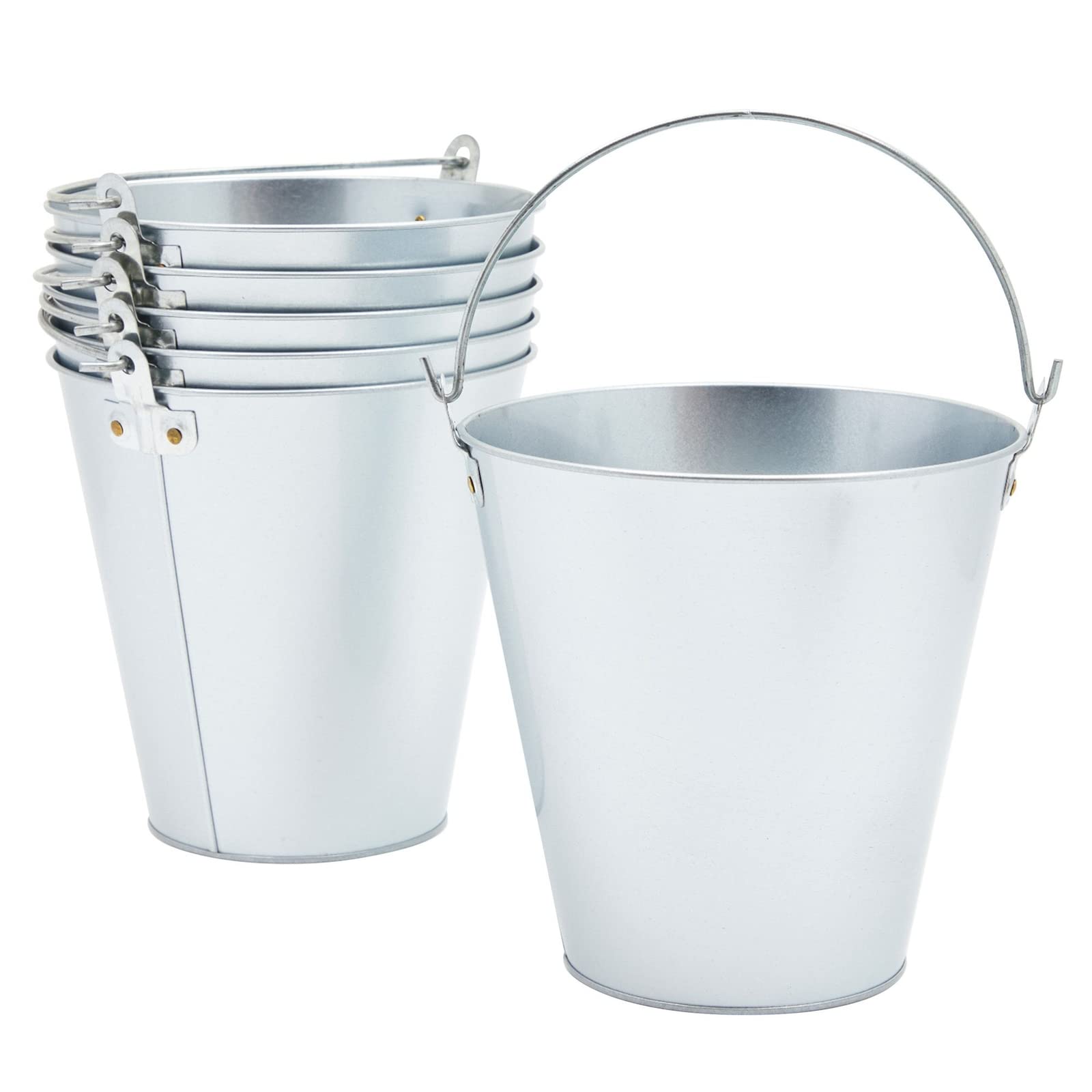 Juvale metal bucket 6-pack ideal for ice tub and chilled beverages.