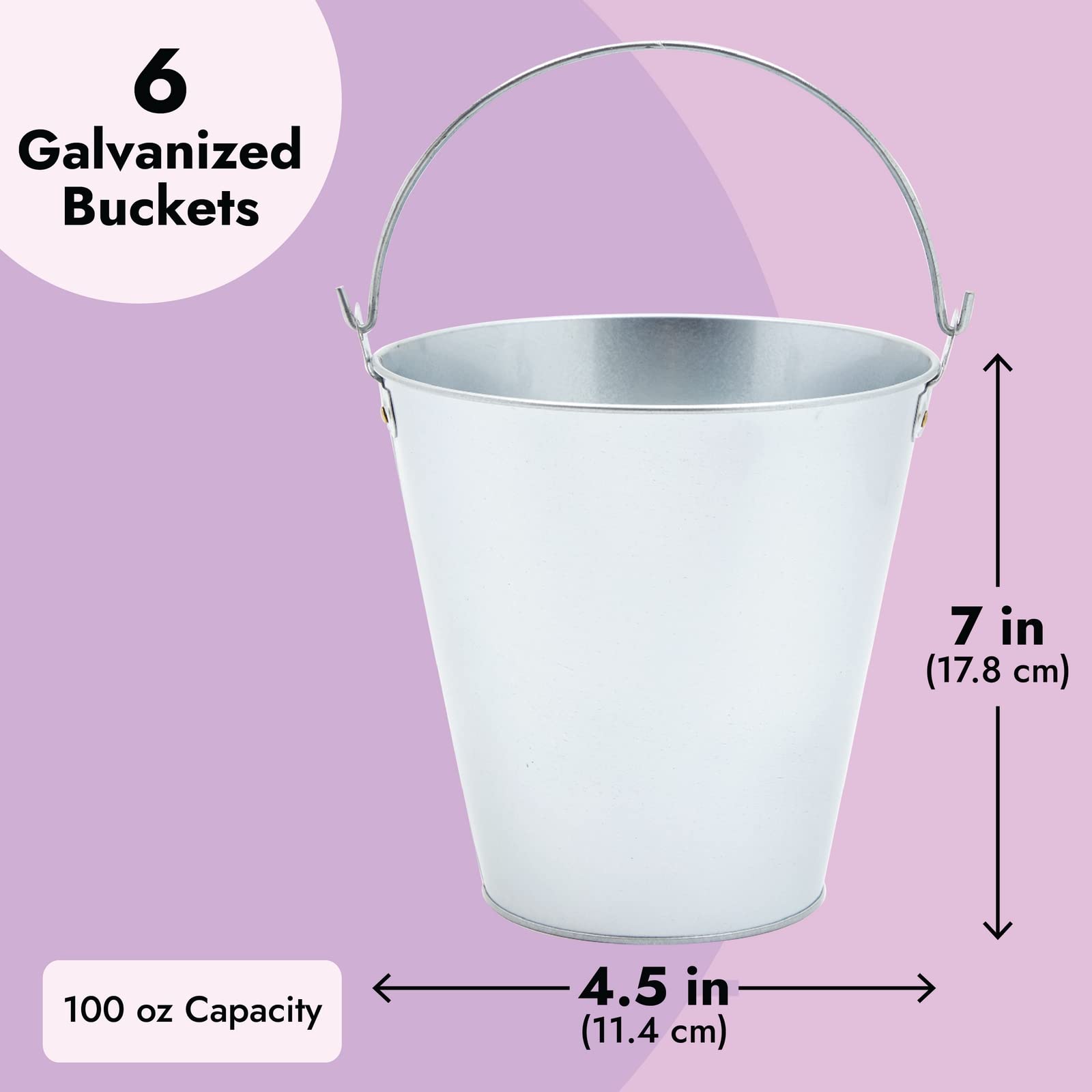 Juvale 7in diameter by 7.2in height galvanized tub for beverages.