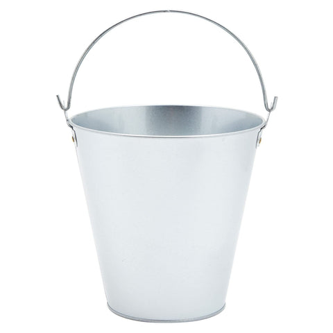 Juvale durable metal bucket designed for indoor and outdoor use.