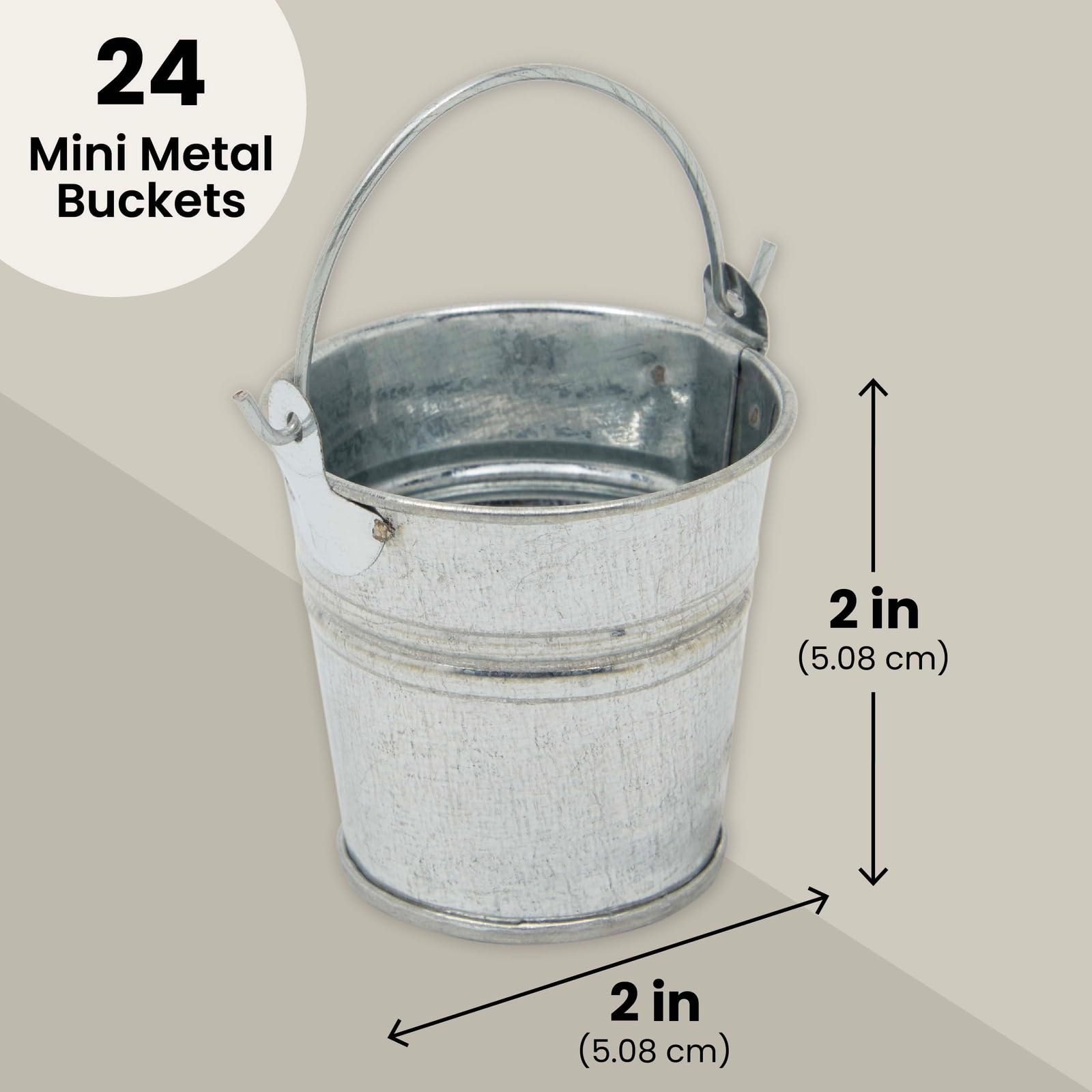Juvale mini metal buckets with candies for party favors