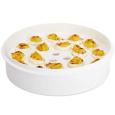 Juvale pie carrier 12-inch diameter safeguards pastries during car trips.