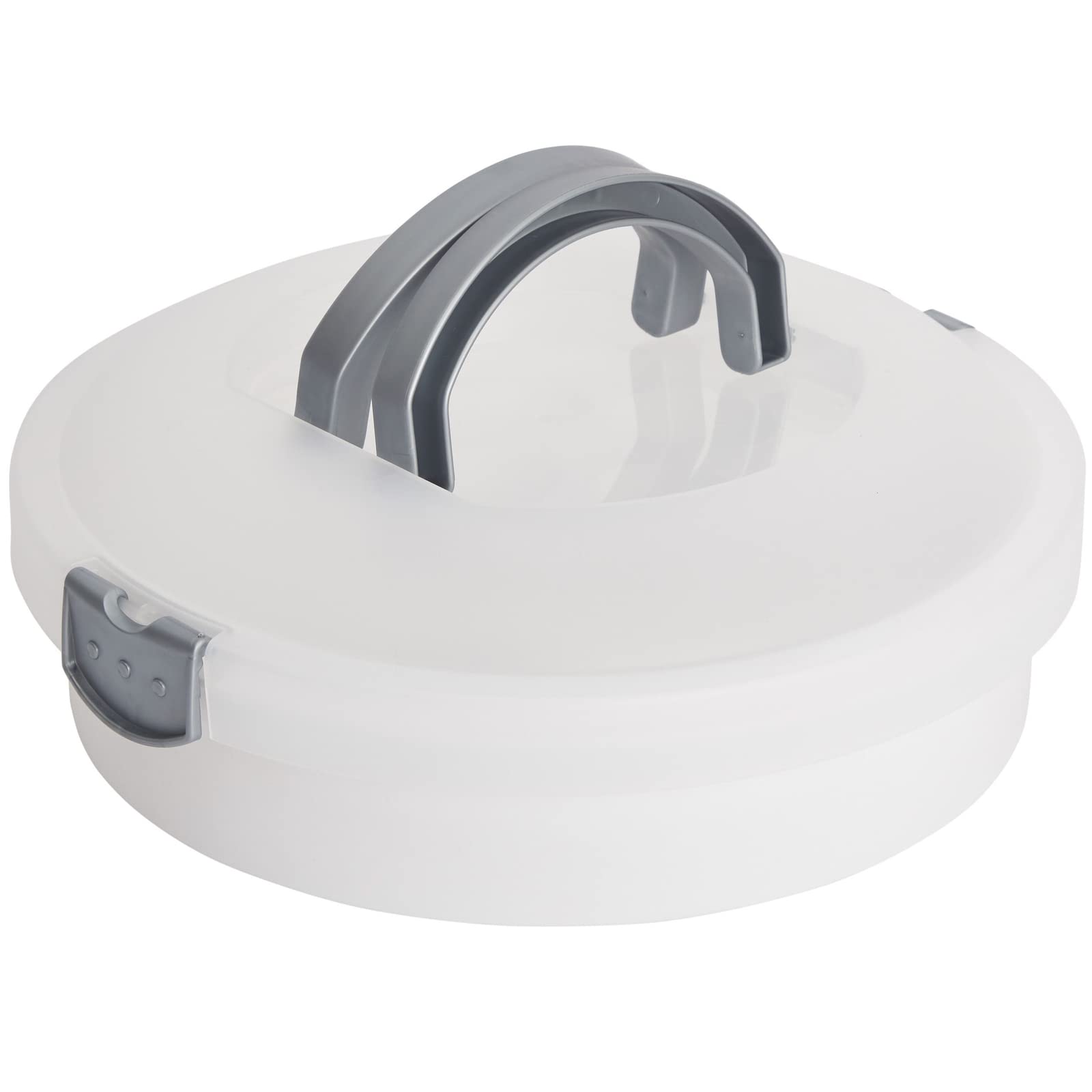 Juvale Pie Carrier with Lid and Handle, 12-inch diameter, for secure transport.
