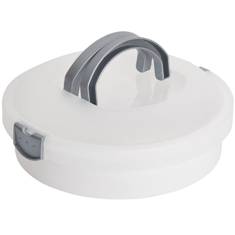Juvale Pie Carrier with Lid and Handle, 12-inch diameter, for secure transport.