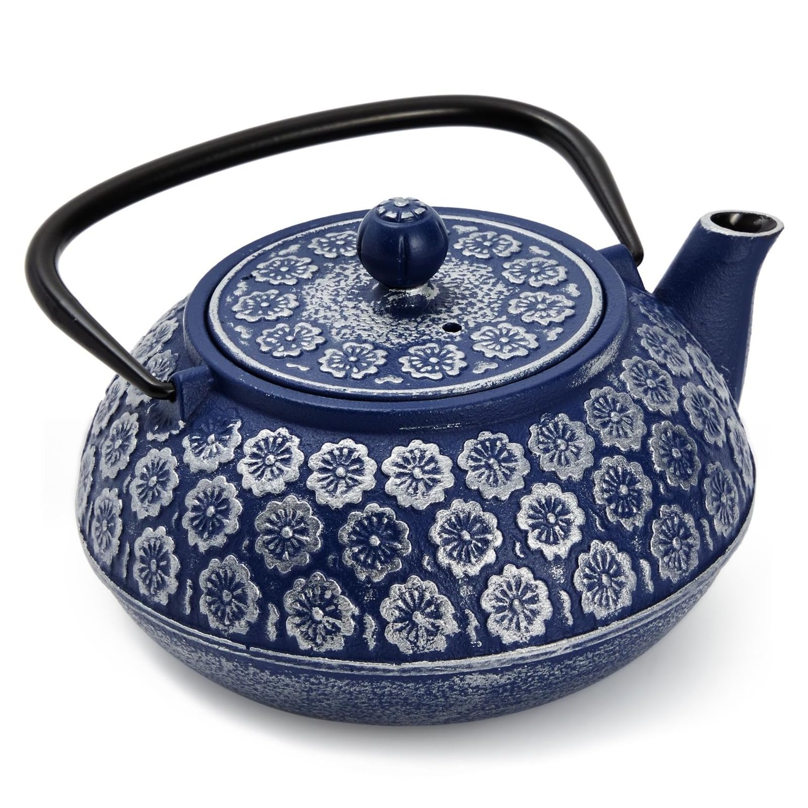 Juvale tea service setup with blue teapot for gatherings