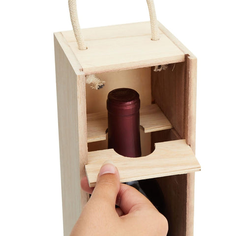 Juvale wooden box for wine fits standard bottles for gifting.