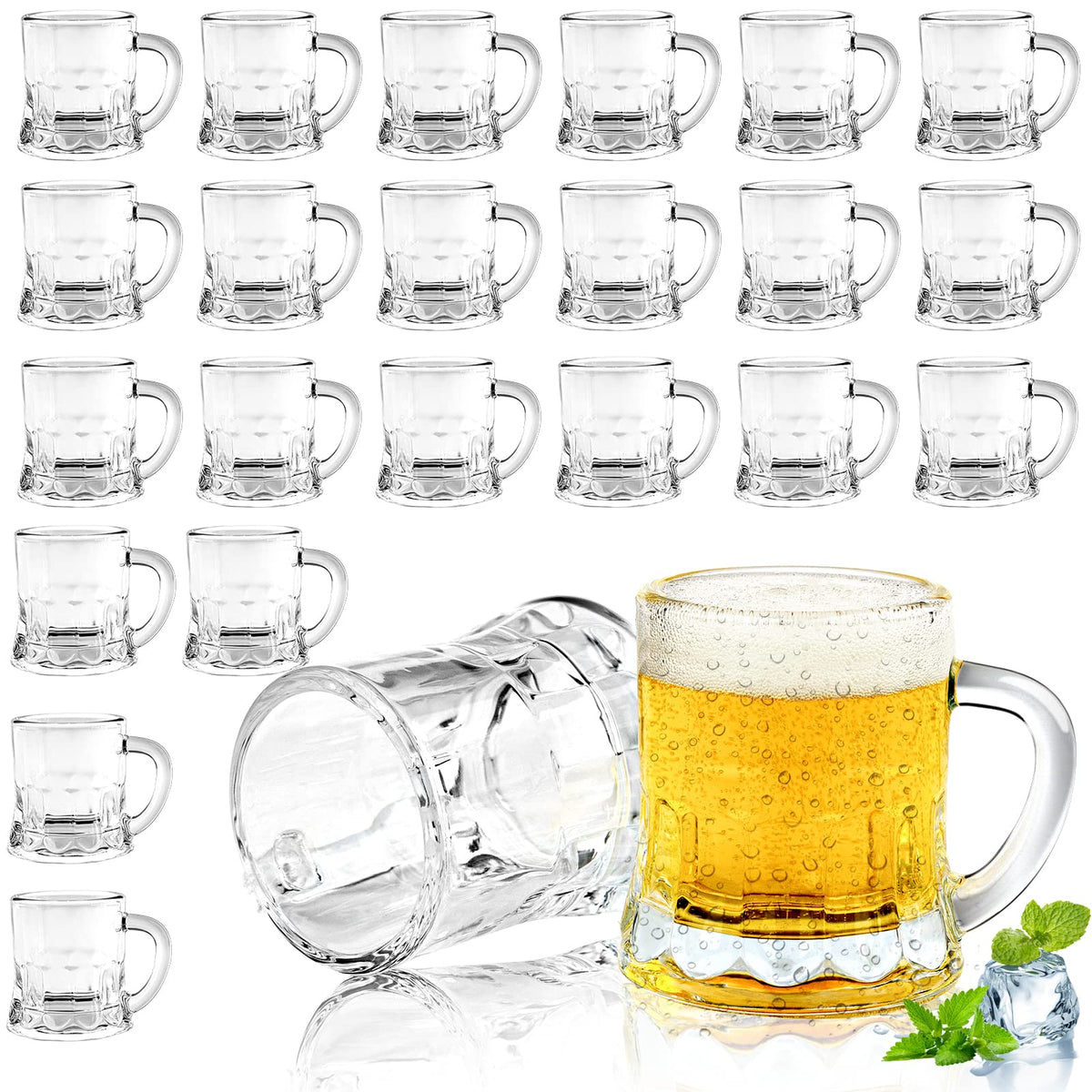 JUXINGDAZYF mini beer mug 24pc set with handles for easy grip.