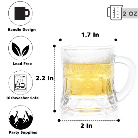 JUXINGDAZYF shot glass 2oz with handles for controlled, comfortable pours.