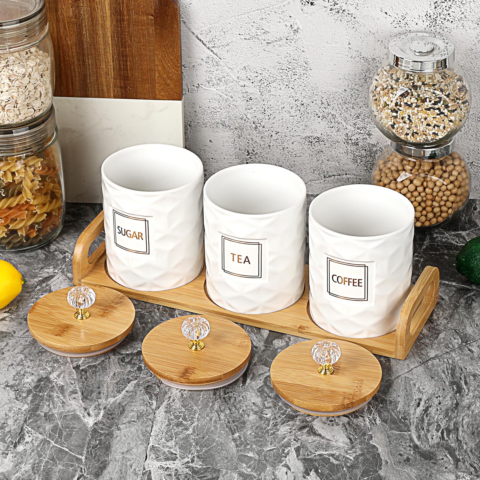 JUXYES gift-ready ceramic canisters suit weddings and housewarmings