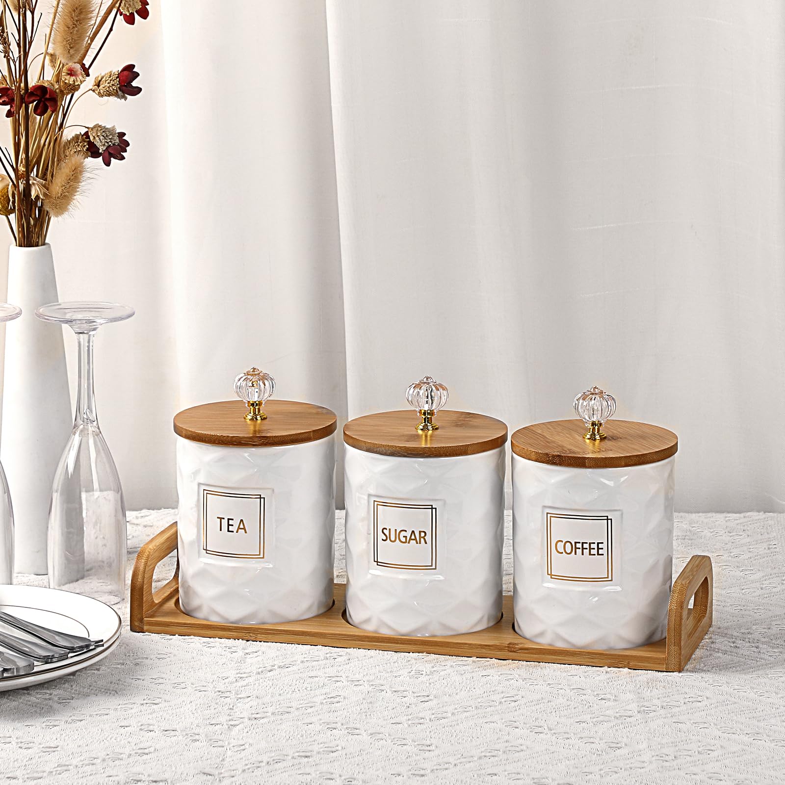 JUXYES storage jars versatile for sugar, tea, spices, or cosmetics