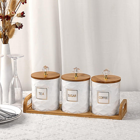 JUXYES storage jars versatile for sugar, tea, spices, or cosmetics