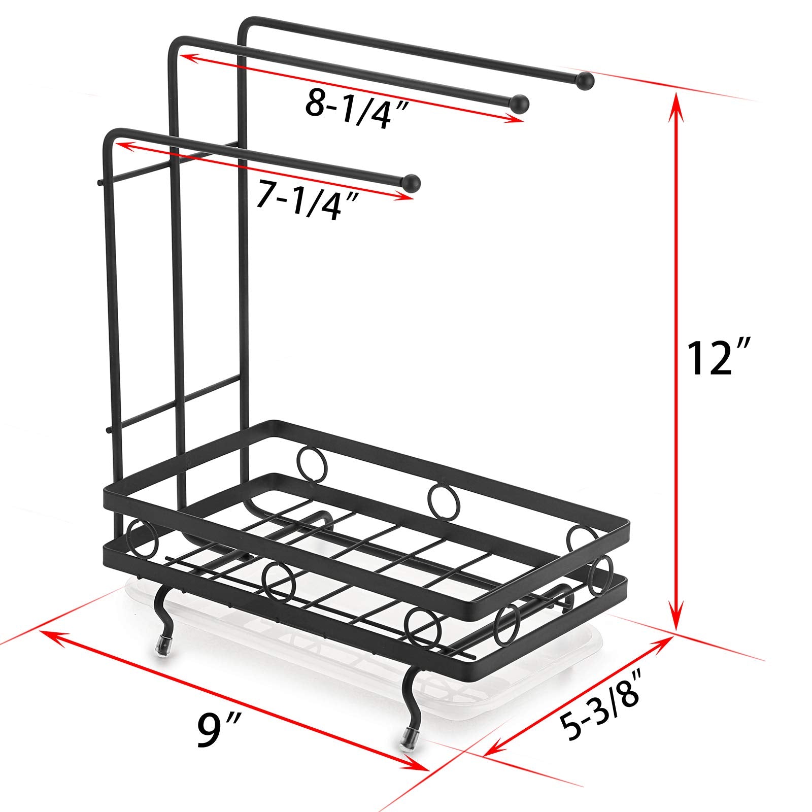 JUXYES sink caddy dishcloth drying rack speeds air drying and reduces clutter.