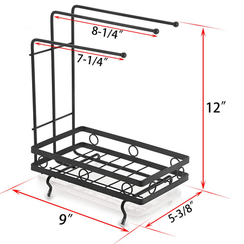 JUXYES sink caddy dishcloth drying rack speeds air drying and reduces clutter.