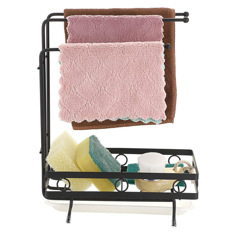 JUXYES sink caddy non slip feet keep it stable on counters.