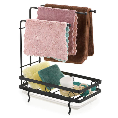 JUXYES sink caddy sponges keep items organized and accessible.