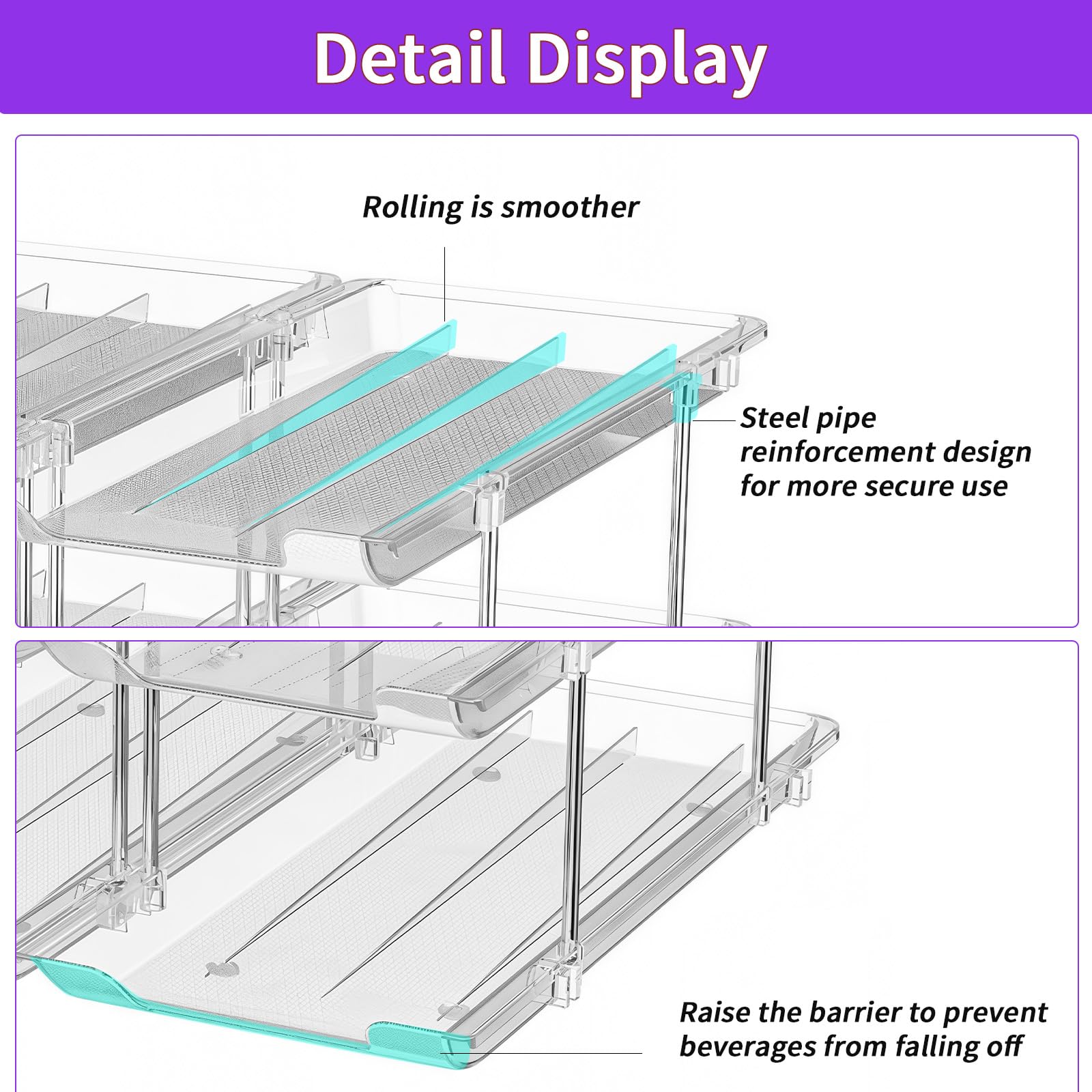 JUYUANHOM thickened PET cans rack offers durable, waterproof construction