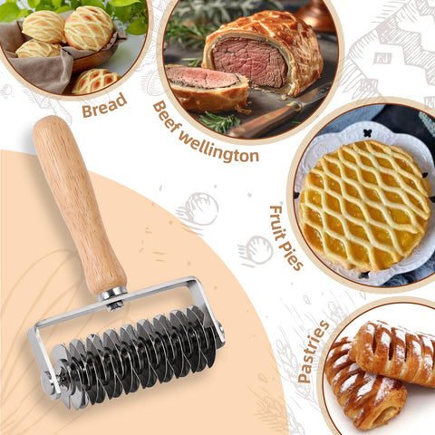 JuyVerq lattice cutter wooden handle provides comfortable grip.