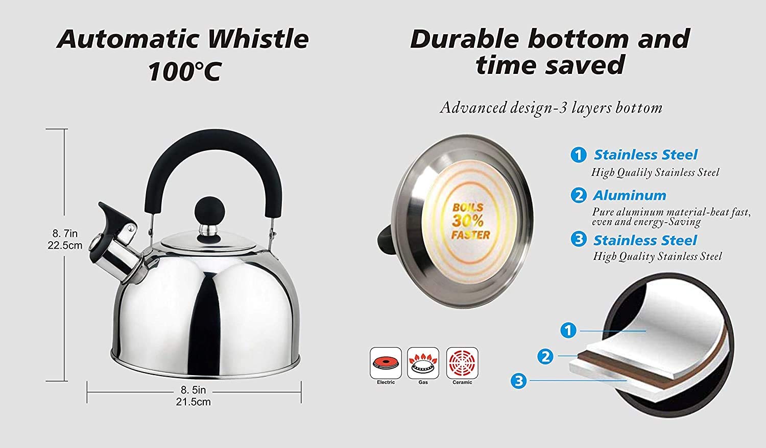 J&V TEXTILES kettle-spout-whistle indicates when water boils.