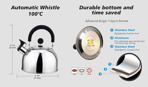 J&V TEXTILES kettle-spout-whistle indicates when water boils.