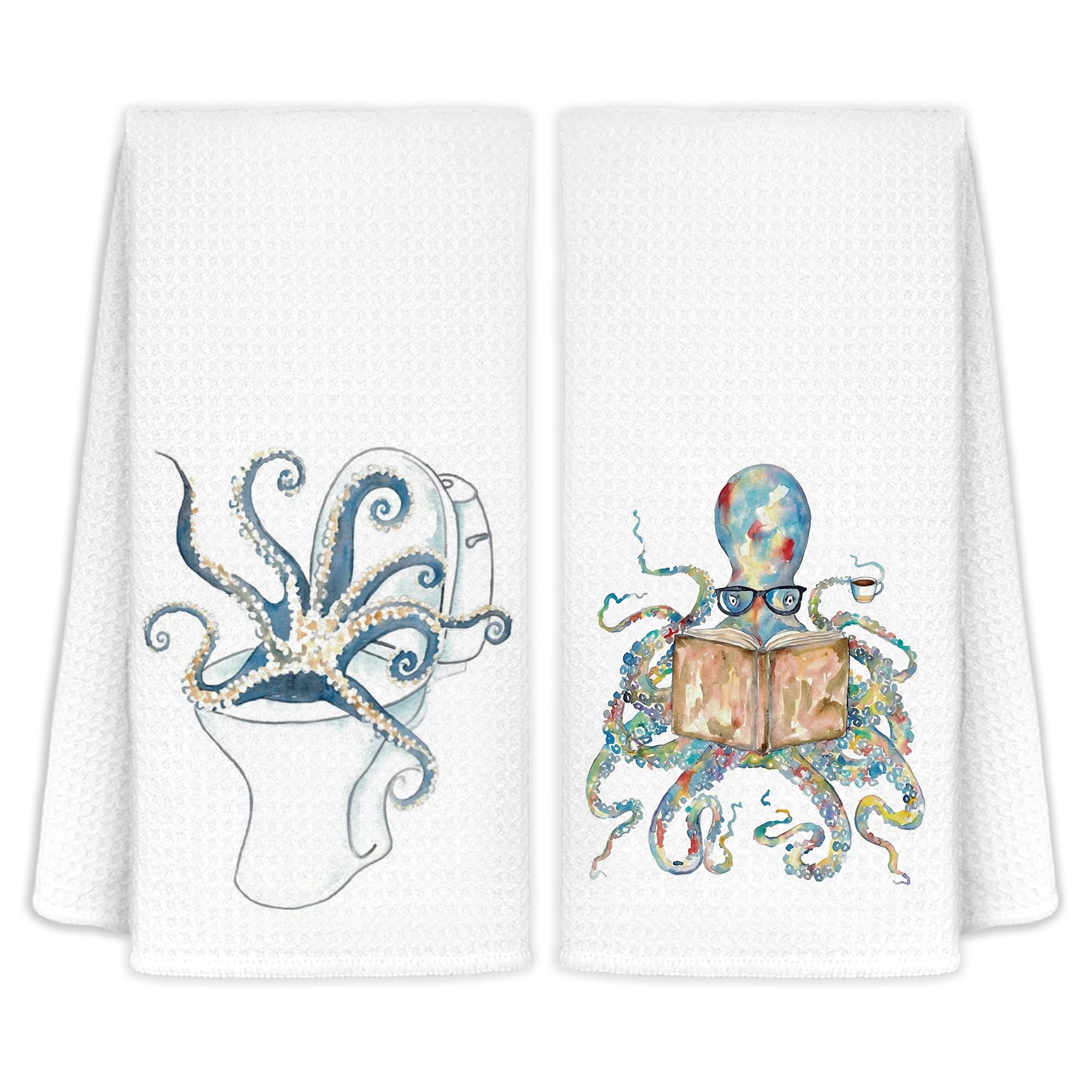 Jvpke octopus decorative towel set displayed in bathroom, stylish and practical.