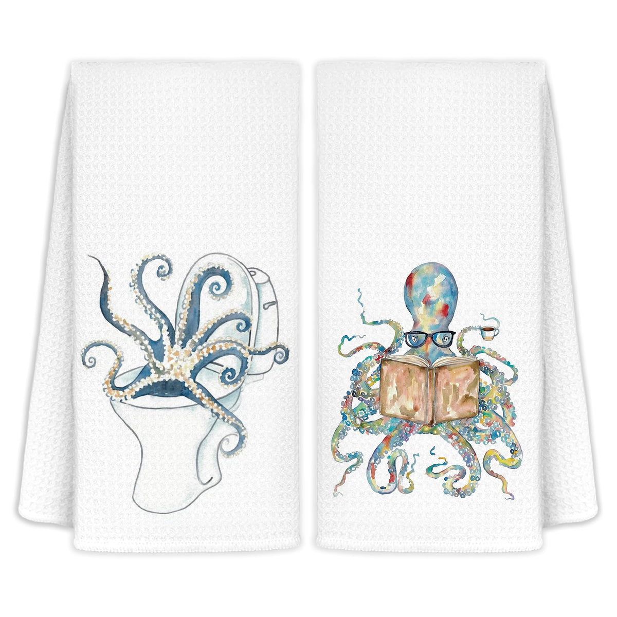Jvpke octopus decorative towel set displayed in bathroom, stylish and practical.