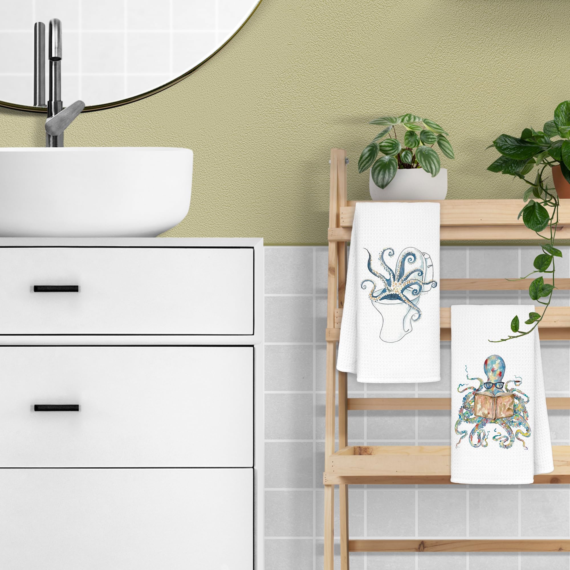 Jvpke octopus towels are absorbent kitchen cloths for daily tasks.