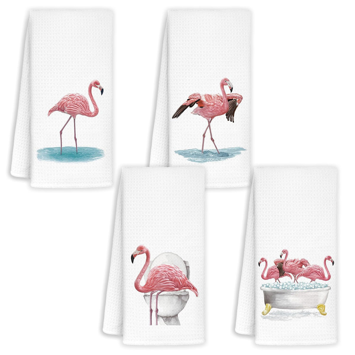 Jvpke pink flamingo hand towel 16x24, ideal for quick-dry kitchen and bath decor