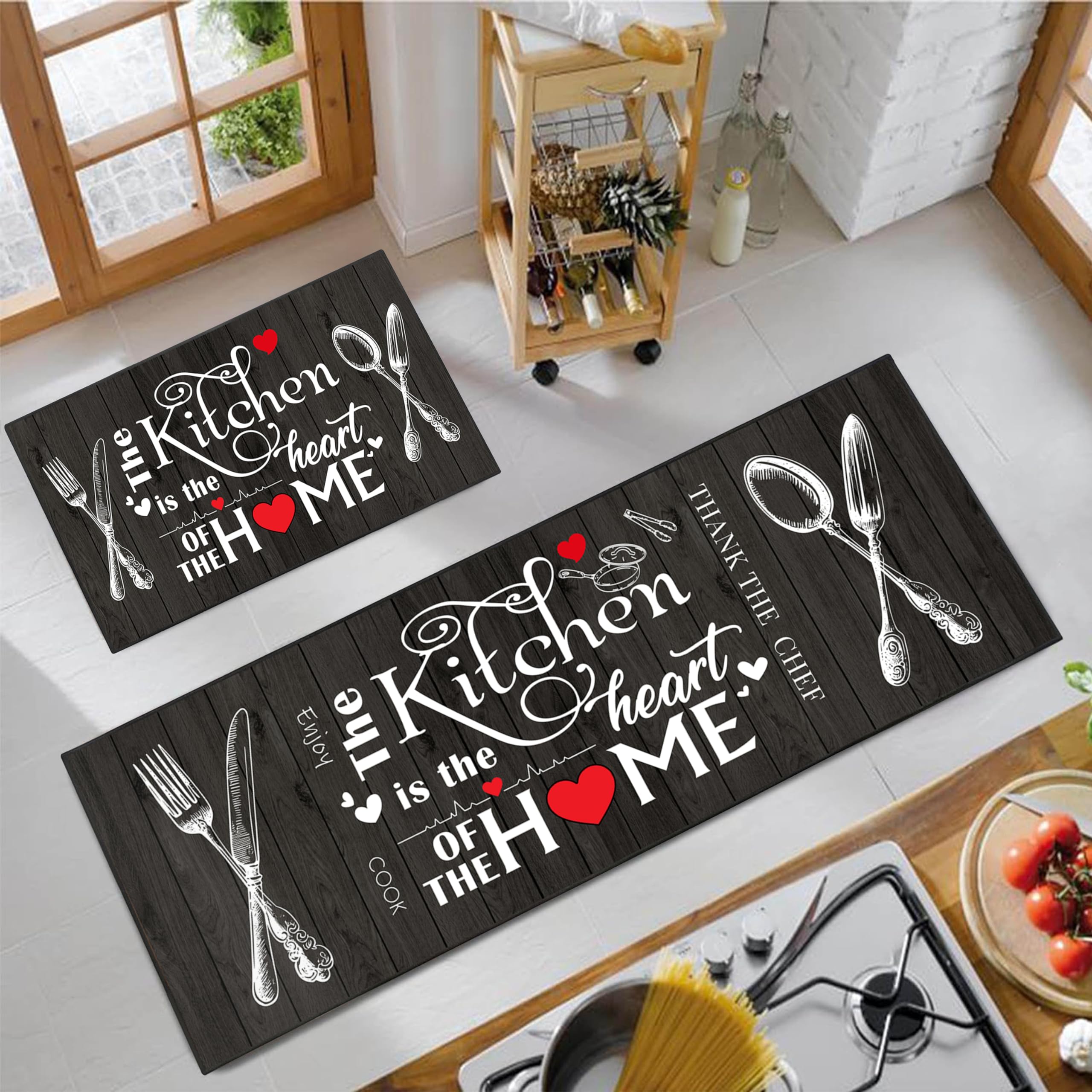 JWXCBIM Farmhouse rug non-slip backing helps floor stability.