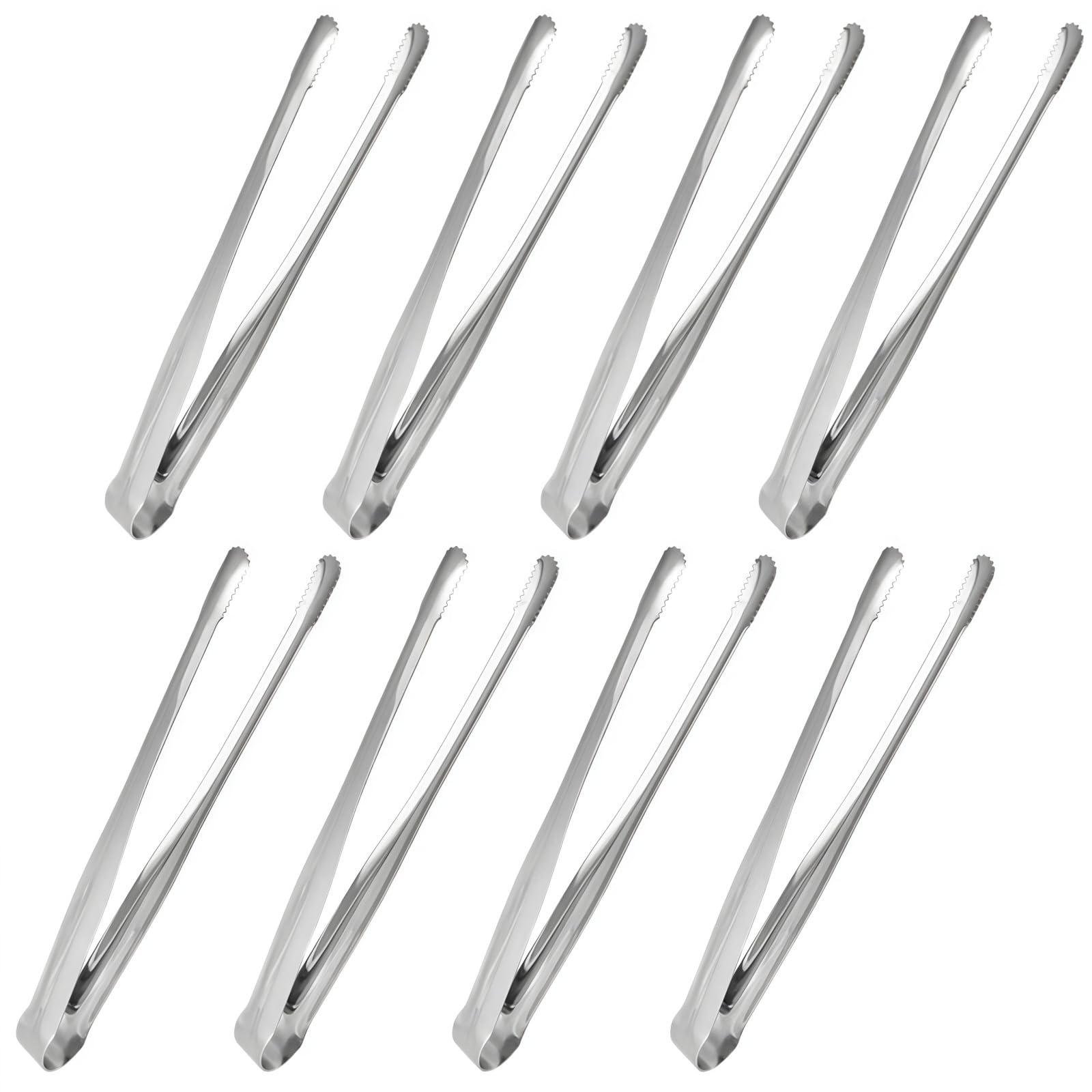 JXHAPY 8-pack 7-inch tongs set ready for cooking and serving