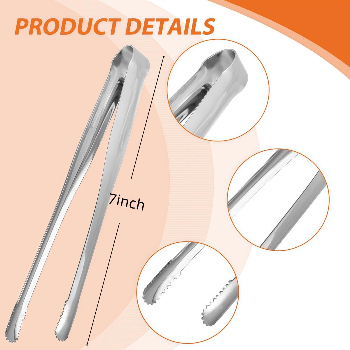JXHAPY tongs with precision serrated tips for secure gripping