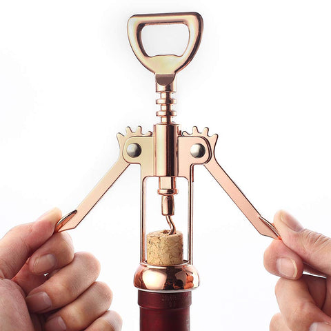 JXS Ergonomic-handle Wing Corkscrew reduces strain while uncorking.