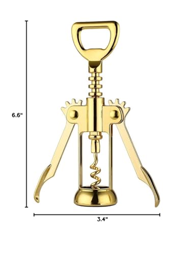 JXS Gold-finish corkscrew adds a stylish touch to tables.