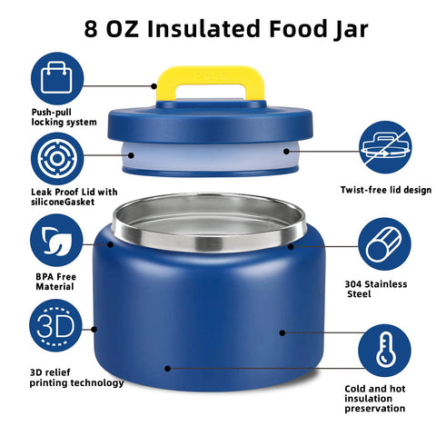 JXXM thermo jar leak-proof gasket keeps contents secure and mess-free.