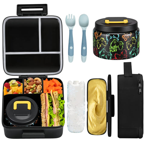 JXXM Bento lunch box with five compartments keeps meals organized at school