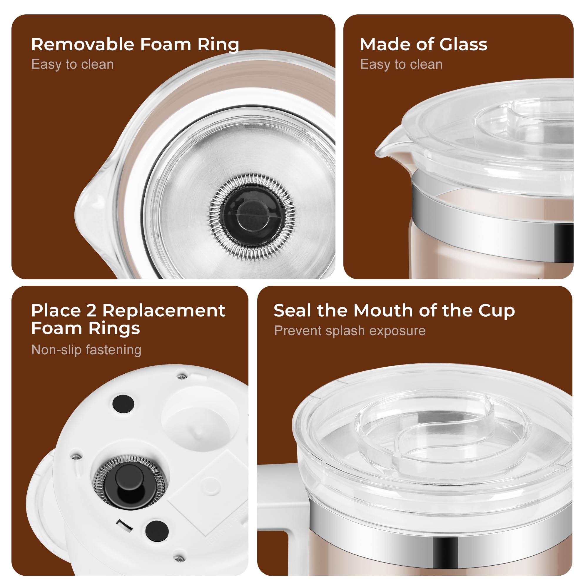 Compact frother saves counter space while delivering barista-level foam.