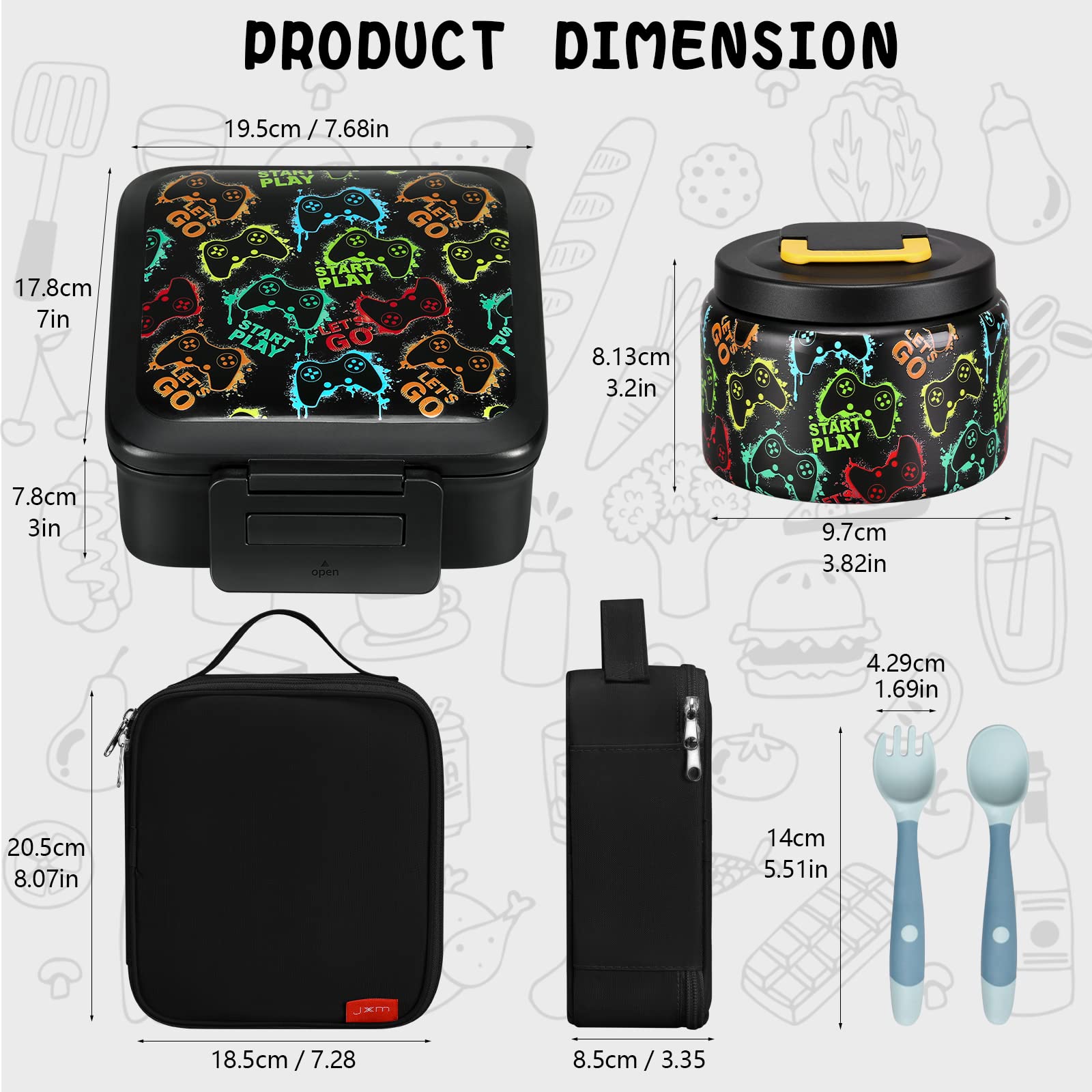 JXXM removable dividers allow customizable compartments for different foods