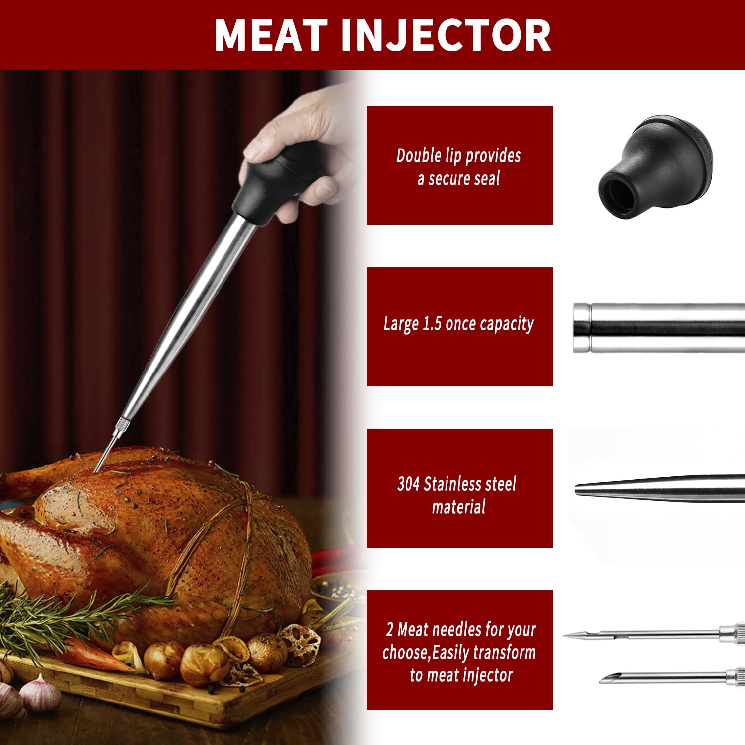 JY COOKMENT dishwasher-safe baster for easy cleanup