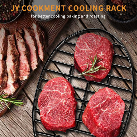 JY COOKMENT fits 15-inch roaster pans and larger, elevating meals above fat.