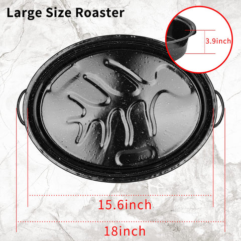 JY COOKMENT Oval design evenly distributes heat for tender roasts.
