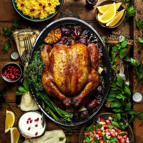 JY COOKMENT 18-inch pan fits large birds and family meals.