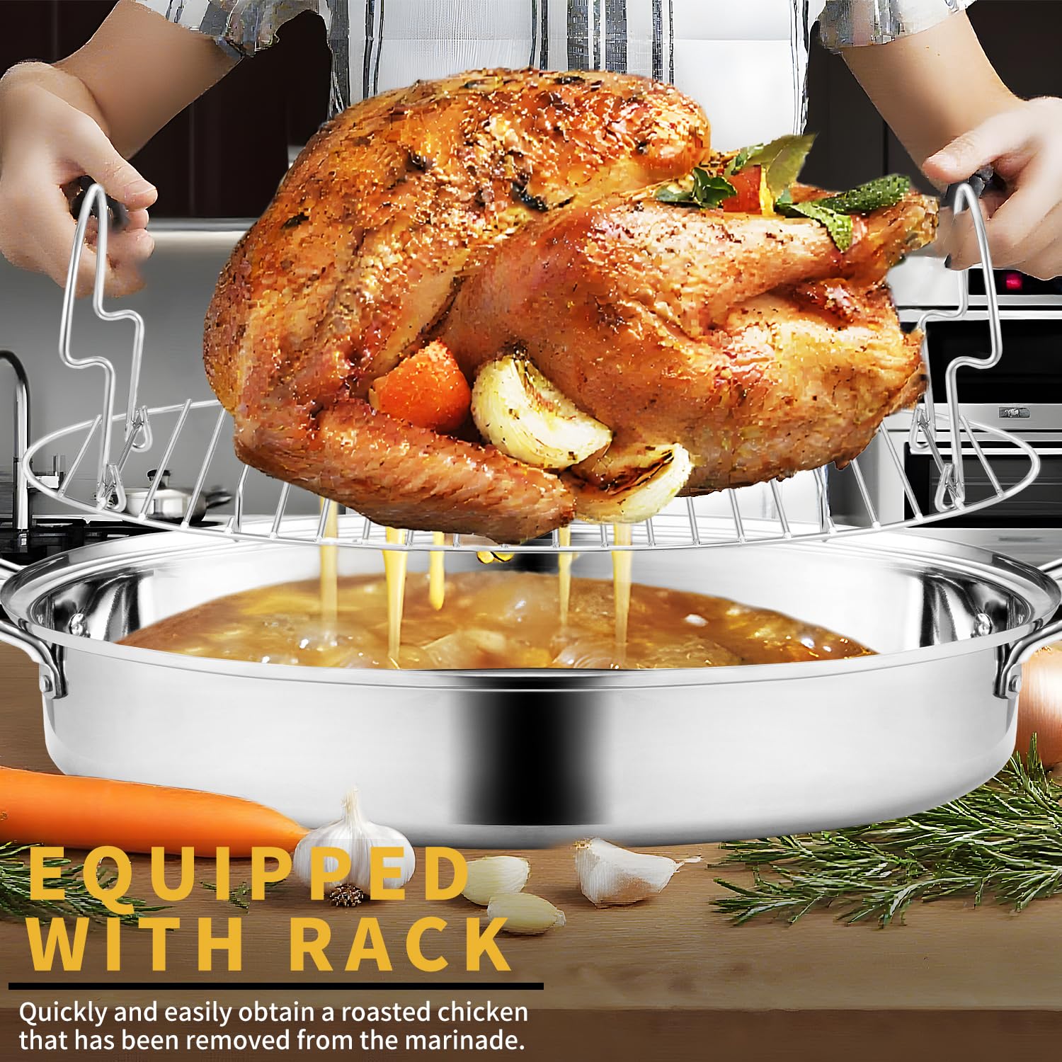 JY COOKMENT lid with active vent locks in moisture and prevents sogginess.