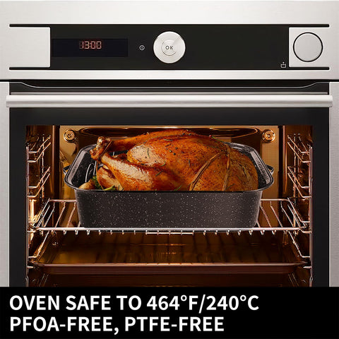 JY COOKMENT turkey baster included for easy basting and flavor.