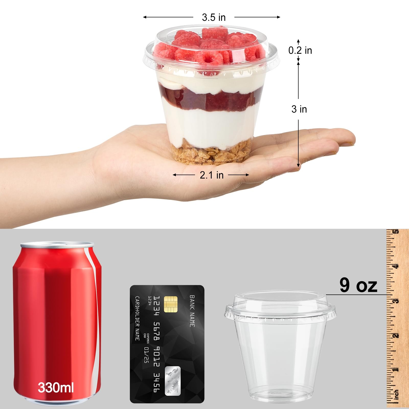 Jycnolm clear parfait cups showcase layers while remaining sturdy.
