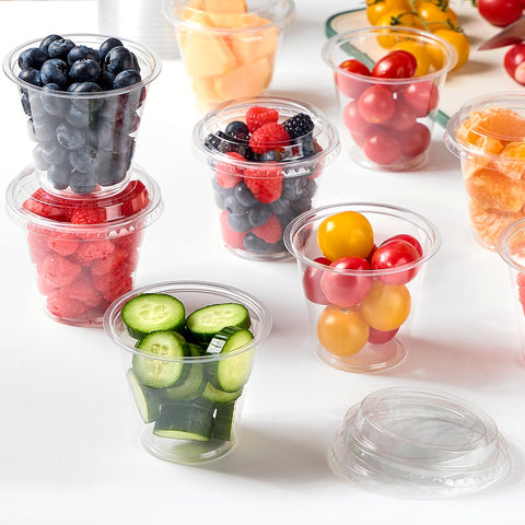 Jycnolm 9oz cups hold fruit or pudding with convenience.
