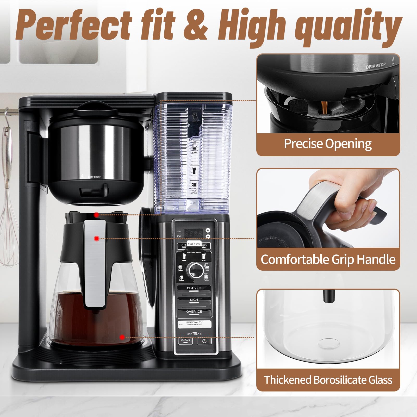 JYNTU ergonomic handle detail for comfortable pouring grip.