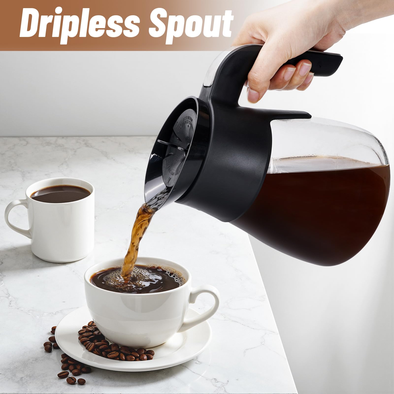 JYNTU wide-mouth carafe enables thorough washing inside and out.