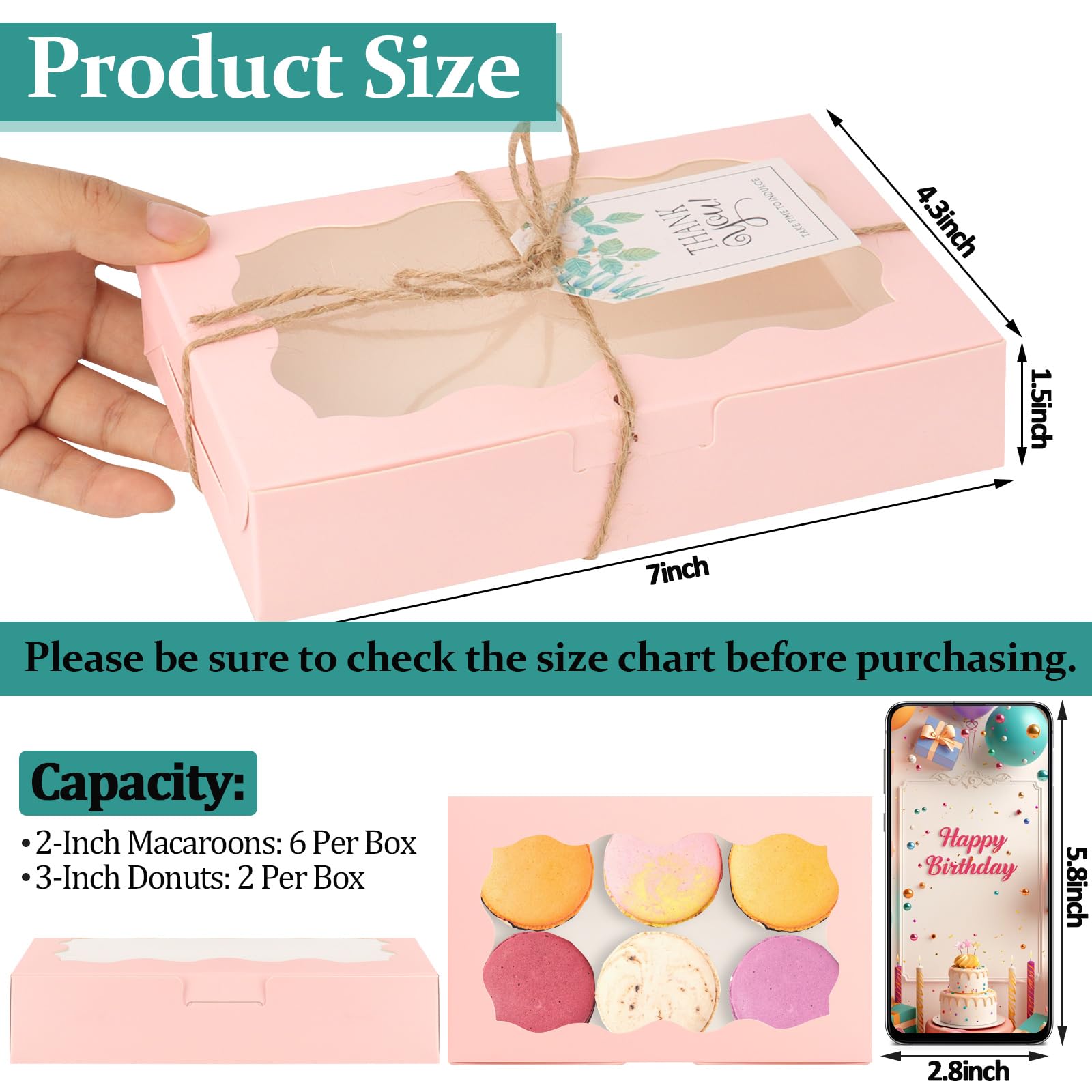 Jyongmer 40-pack pink kraft boxes arranged for gifting